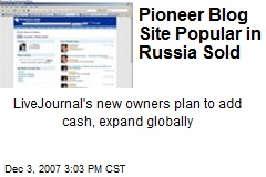 Pioneer Blog Site Popular in Russia Sold