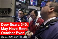 Dow Soars 339, May Have Best October Ever