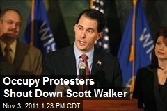 Occupy Protesters Shout Down Scott Walker
