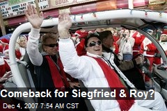 Comeback for Siegfried &amp; Roy?