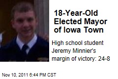 Jeremy Minnier, 18, Elected Mayor of Aredale, Iowa