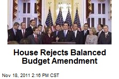 House Rejects Balanced Budget Amendment