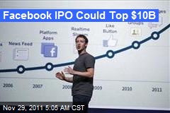 Facebook IPO Could Top $10B