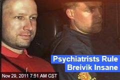 Psychiatrists Rule Anders Behring Breivik Insane, Recommend No Prison Time for Norway Mass Killer