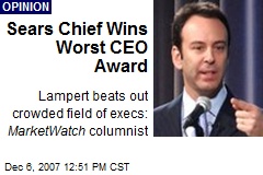 Sears Chief Wins Worst CEO Award