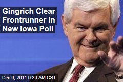 Latest Iowa Poll: Newt Gingrich Clear Frontrunner, Ron Paul, Mitt Romney Tied for 2nd