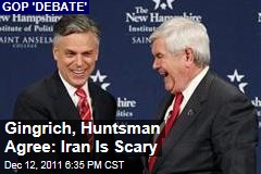 Newt Gingrich, Jon Huntsman Talk Foreign Policy at New Hampshire Republican Debate