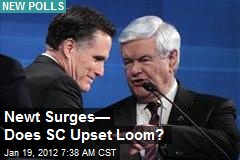 Newt Gaining on Mitt in SC