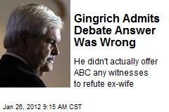 Gingrich Admits Debate Answer Was Wrong