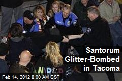 Santorum Glitter-Bombed in Tacoma