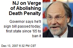 NJ on Verge of Abolishing Death Penalty