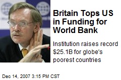 Britain Tops US in Funding for World Bank