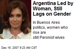 Argentina Led by Woman, Still Lags on Gender