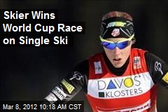 Skier Wins World Cup Race on Single Ski