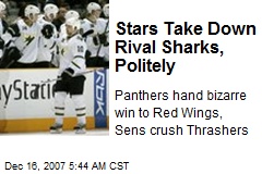 Stars Take Down Rival Sharks, Politely