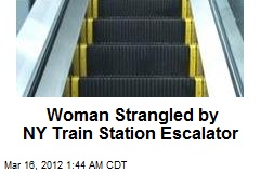Woman Strangles on NY Train Station Escalator