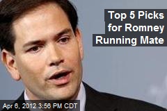 Top 5 Picks for Romney Running Mate