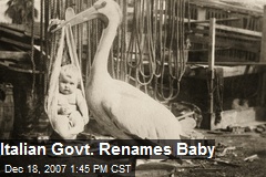 Italian Govt. Renames Baby