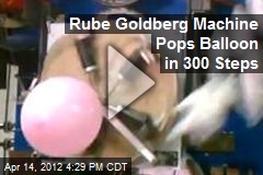 Rube Goldberg Machine Pops Balloon in 300 Steps