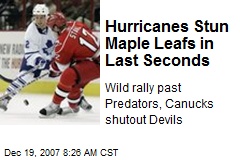 Hurricanes Stun Maple Leafs in Last Seconds