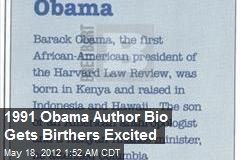 1991 Obama Author Bio Gets Birthers Excited
