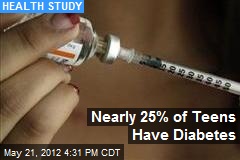 Nearly 25% of Teens Face Diabetes