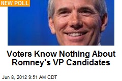 Voters Know Nothing About Romney&#39;s VP Candidates