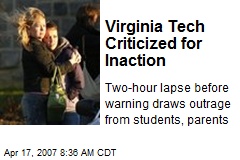 Virginia Tech Criticized for Inaction