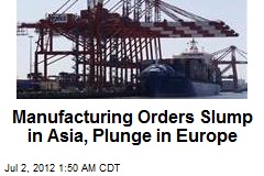 Manufacturing Orders Slump in Asia, Plunge in Europe
