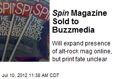 Spin Magazine Sold to Buzzmedia