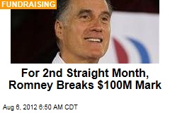 For 2nd Straight Month, Romney Breaks $100M Mark