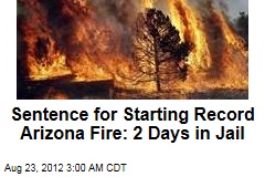 Sentence for Starting Record Arizona Fire: 2 Days in Jail