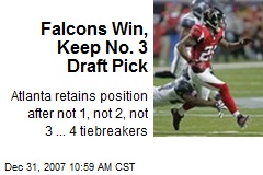 Falcons Win, Keep No. 3 Draft Pick