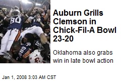 Auburn Grills Clemson in Chick-Fil-A Bowl 23-20