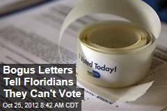 Bogus Letters Tell Floridians They Can&#39;t Vote