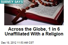 Across the Globe, 1 in 6 Unaffiliated With a Religion