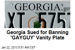 Georgia Sued for Banning &#39;GAYGUY&#39; Vanity Plate