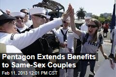 Pentagon Extends Benefits to Same-Sex Couples