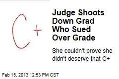 Judge Shoots Down Grad Who Sued Over Grade