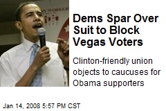Dems Spar Over Suit to Block Vegas Voters