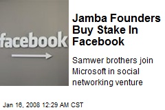 Jamba Founders Buy Stake In Facebook