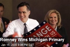 Romney Wins Michigan Primary