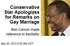 Conservative Star Apologizes for Remarks on Gay Marriage