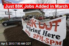 Just 88K Jobs Added in March