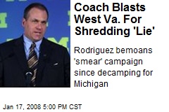 Coach Blasts West Va. For Shredding 'Lie'