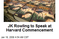 JK Rowling to Speak at Harvard Commencement