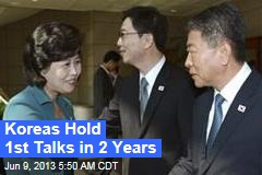 Koreas Hold 1st Talks in 2 Years