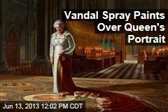 Vandal Spray Paints Over Queen&#39;s Portrait