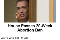 House Passes 20-Week Abortion Ban