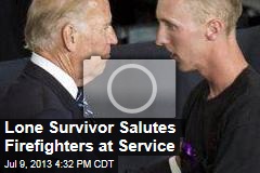 Lone Survivor Salutes Firefighters at Service